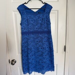Ann Taylor Elegant Blue Lace Dress